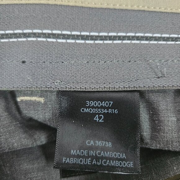 Haggar Premium Cool 18 Men's Shorts Sz 42 Khaki Straight Fit Superflex Waistband - Picture 9 of 10